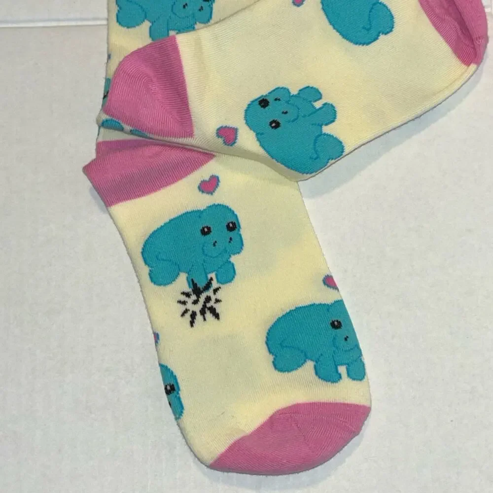 NWT Sock it to me Manatee Knee High Socks Women's tall socks blue/pink size 5-10